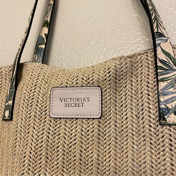 Victoria’s Secret woven basket boho tote beach bag paradise 2020 limited edition - Picture 3 of 10